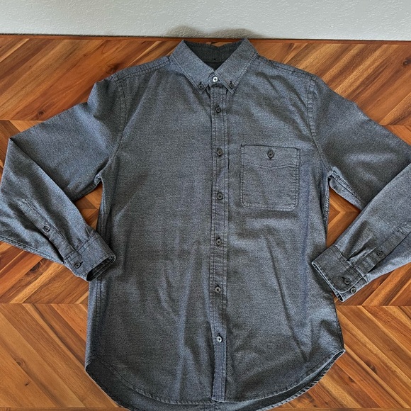 7 For All Mankind Mens Charcoal Button Down - Picture 2 of 5